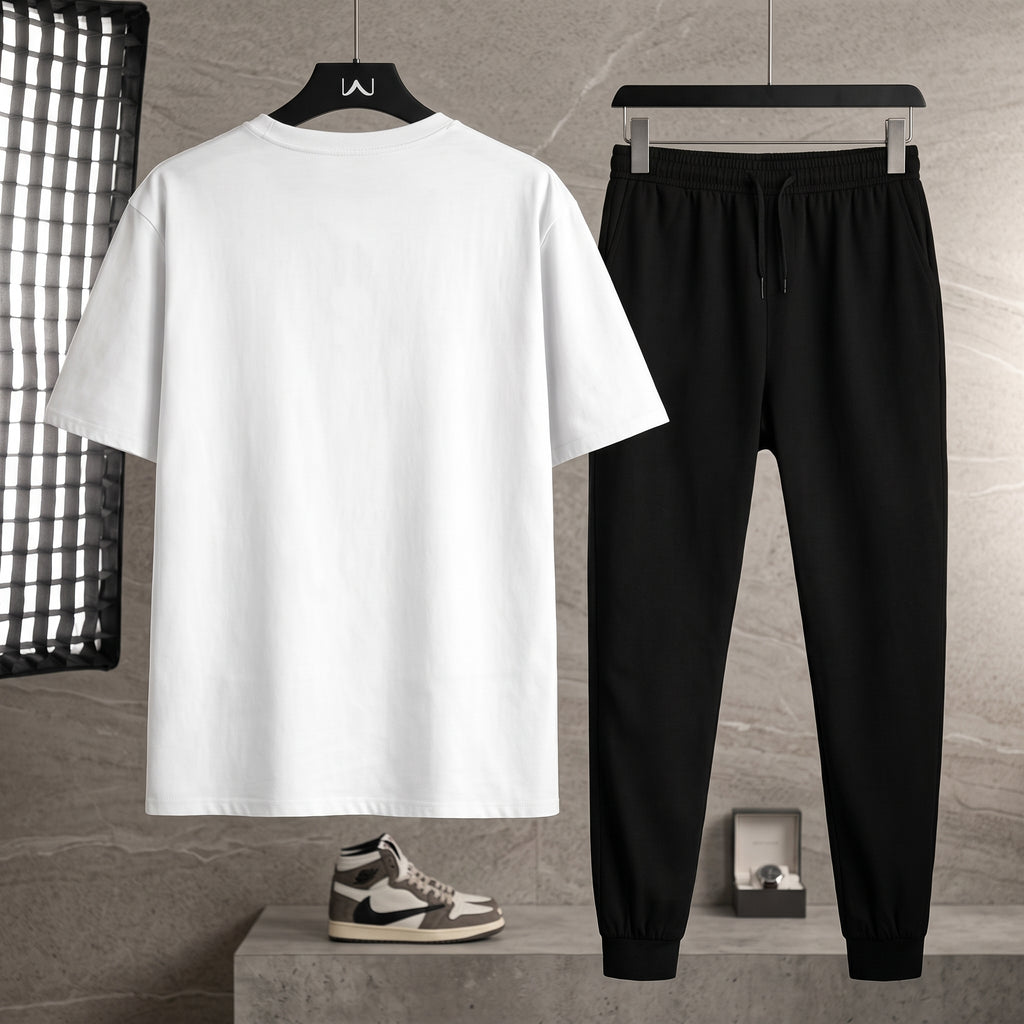 BMW Printed Track Suit White Black Boys and Girls Polyester