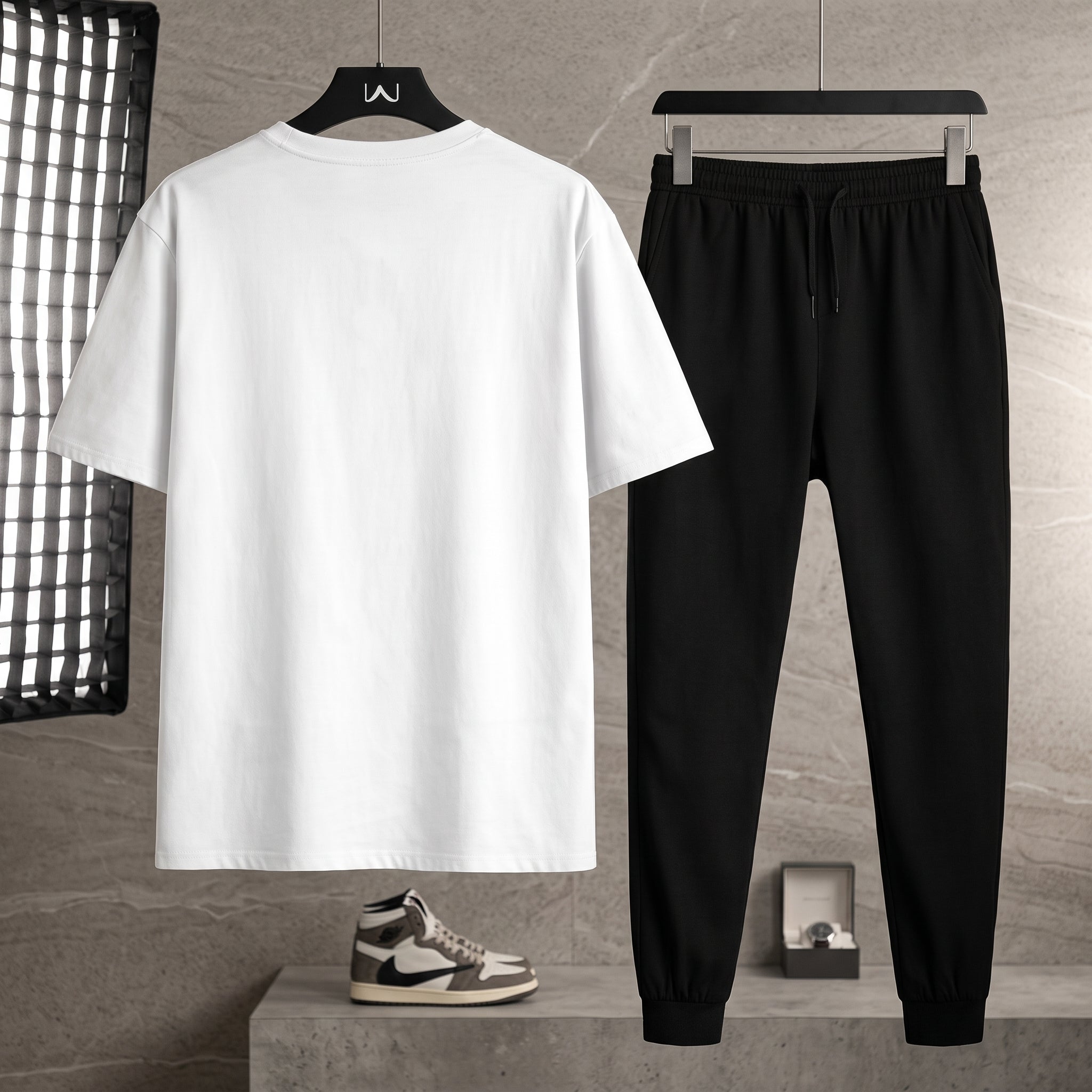 BMW Printed Track Suit White Black Boys and Girls Polyester